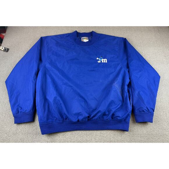 Vintage 1996 M&M Jacket Men's Medium Blue Embroidered Planet Mars Taiwan Made - Picture 1 of 10